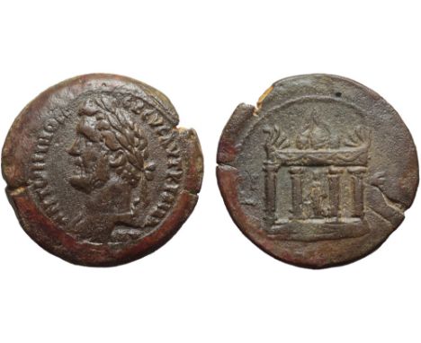 Antoninus Pius Æ Drachm of Alexandria, Egypt. Dated RY 15 = AD 151-152. AVT K T AIΛ AΔP ANTωNINOC CԐB ԐVC, laureate and drape