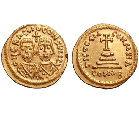 Revolt of the Heraclii AV Solidus. Alexandria or Cyprus, dated fixed IY 11 (summer AD 608). D N ERACLIO CONSVLI BA, facing bu