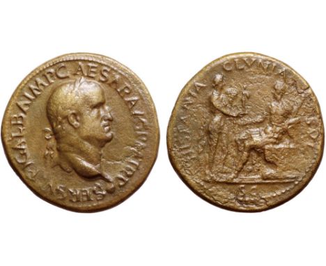 Galba Æ Sestertius. Rome, July AD 68-January AD 69. SER SVLPI GALBA IMP CAESAR AVG TR P, laureate and draped bust right with 