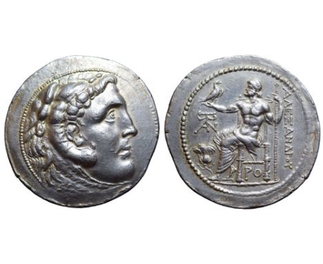 Rhodos, Rhodes AR Tetradrachm. Circa 205-190 BC. In the name and types of Alexander III of Macedon. Obverse die signed by 'Da
