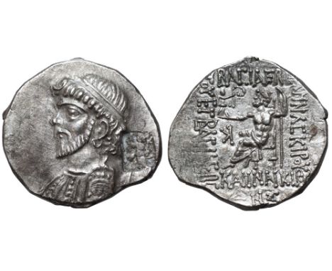 Kings of Elymais, Kamnaskires IV AR Tetradrachm. Seleukeia on the Hedyphon, dated SE 254 (59/8 BC). Diademed and draped bust 