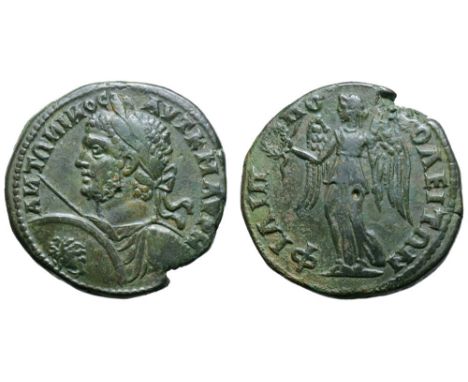 Caracalla Æ Tetrassarion of Philippopolis, Thrace. AD 212-215. AΥT K M AΥΡH ANTΩNINOC, laureate, draped and cuirassed bust le