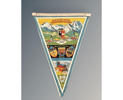 A pennant from the Garmisch Partenkirchen winter Olympics 1936