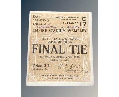 A 1946 FA Cup Final ticket Derby / Charlton