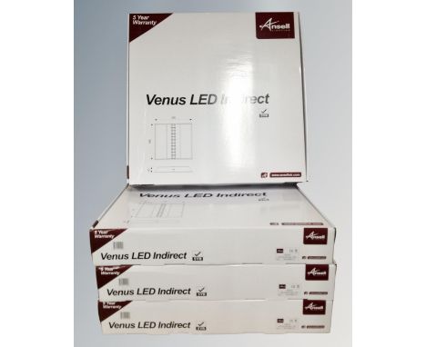Four Ansell Lighting LED recessed panels, boxed.