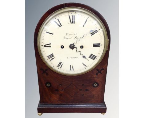 A George III mahogany domed-top repeating eight day bracket clock with chain-driven twin fusée movement, striking on a bell, 