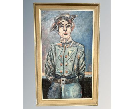 Henry Nielsen : Portrait of a Soldier, oil on board, 37cm by 64cm.