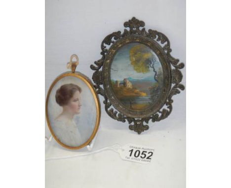 An early 20th century portrait painting and a mid 20th century example. 