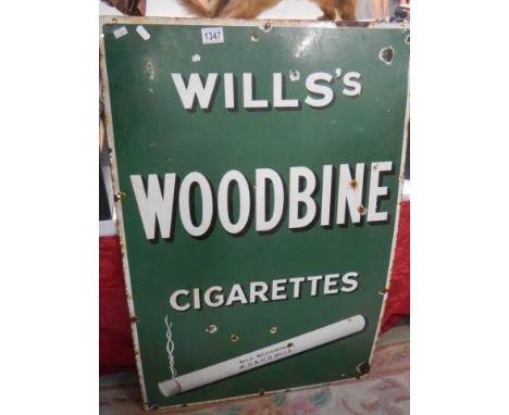 A Wills Woodbine enamel sign, COLLECT ONLY. 