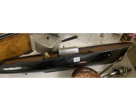 A Mamod marine steam engine in boat hull Length 93cm COLLECT ONLY 