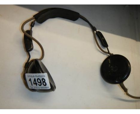 A set of vintage headphones. 