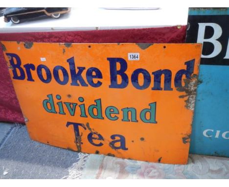 A Brooke Bond Dividend Tea enamel sign, COLLECT ONLY. 