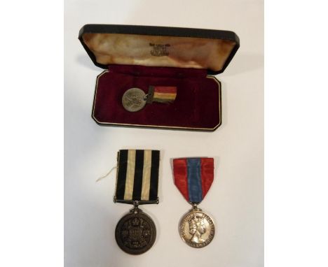 A cased &amp; named silver QUEEN ELIZABETH II Imperial Service Medal along with a Victorian named white metal Service Medal o