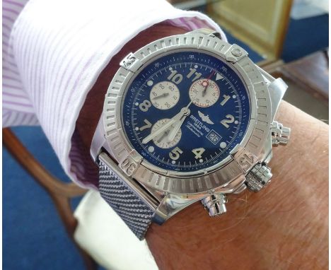 Breitling, a gents Super Avenger chronometer wristwatch, stainless steel, 2008, Model A13370, serial number 629661, dial 48mm