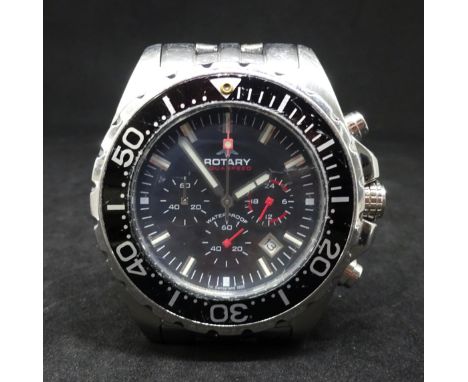 Rotary, a gents aqua speed chronometer wristwatch, with box, papers, extra links, guarantee card.