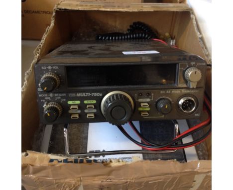 AN FDK MULTI-750E 2 METER ALL MODE 1/20 W PLL TRANSCEIVER WITH MANUAL AND FDK FDM-1570 MICROPHONE. T2O