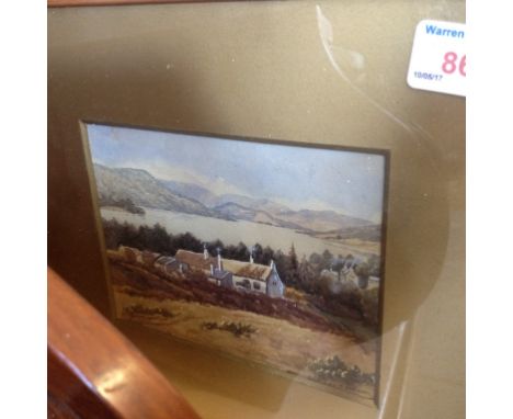 A WATERCOLOUR SIGNED 'MARCOURT' AND TWO PRINTS L1