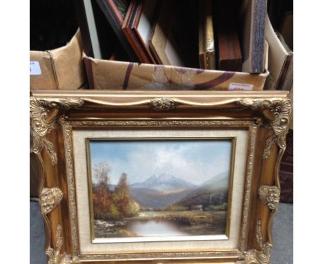 BOX OF PAINTINGS AND PRINTS      T1