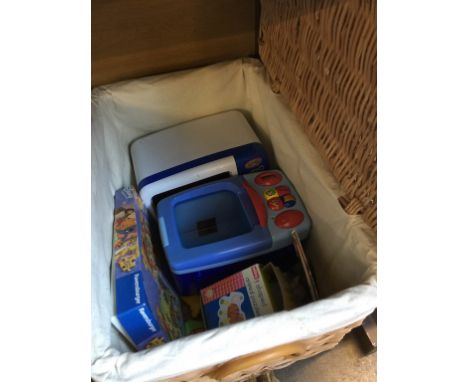 WICKER HAMPER/BASKET OF MISC.