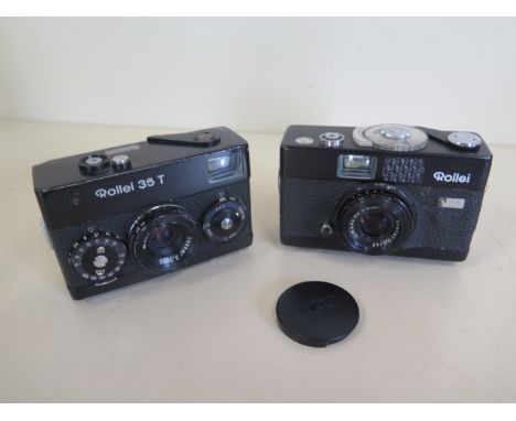 A Rollei 35T and a Rollei 35B camera 