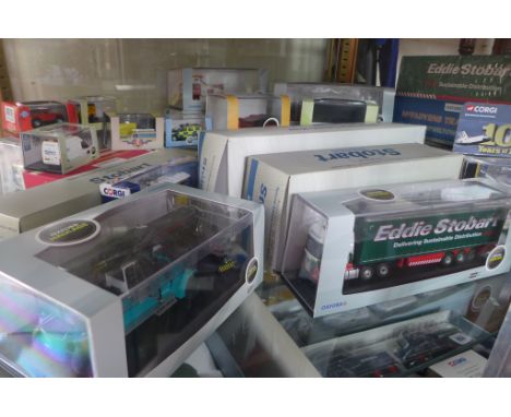 A collection of Atlas editions and Oxford Haulage Eddie Stobart models with other models, including some Corgi, all with orig