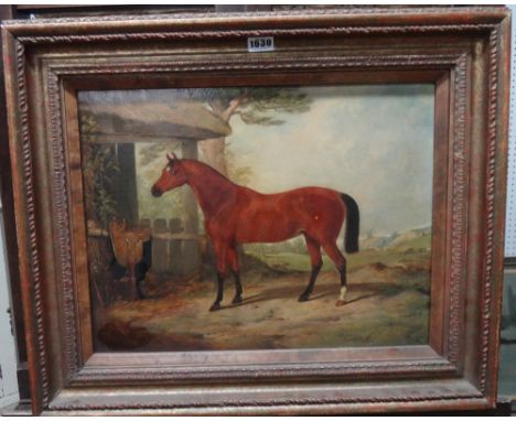 Follower of Aster R C Corbould, Horse In Landscape, oil on board, bears a signature, 34.5cm x 35cm. 