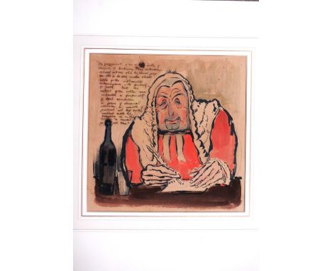 A collection of drawings, including a work attributed to Will Dyson 'The Last Judgement'; a sketch of a ship, a watercolour o