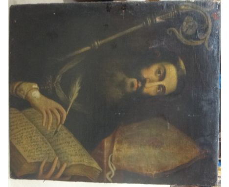 Continental School (18th century), Portrait of  a Bishop, oil on canvas, unframed, 81cm x 69cm.