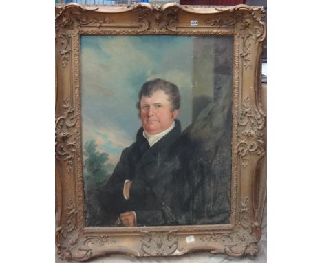 English School (19th century), Portrait of a gentleman, ol on canvas, 90cm x 70cm.