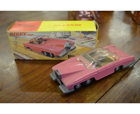 A boxed Dinky Toys Lady Penelope's FAB 1, No 100 Condition Report Light use; dull metalwork; lacks rear harpoons; box worn bu