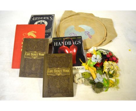 A mixed box of haberdashery to include two balls of sylko cotton yarns in original packaging, a quantity of tapestry wools, s