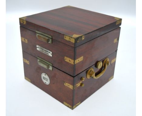 Ulysse Nardin, Lock, Switzerland, a 1950s mahogany cased marine chronometer with a gimble frame, no. 8217, bears repairers la