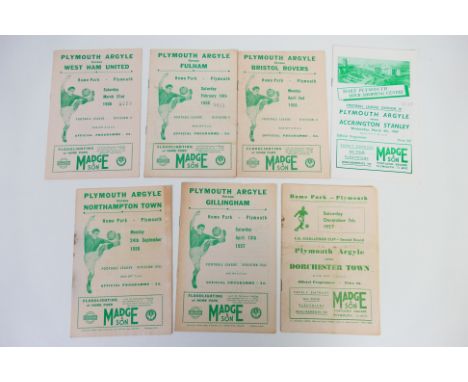 Football Programmes, Plymouth Argyle home programmes mid to late 1950s (70 Good