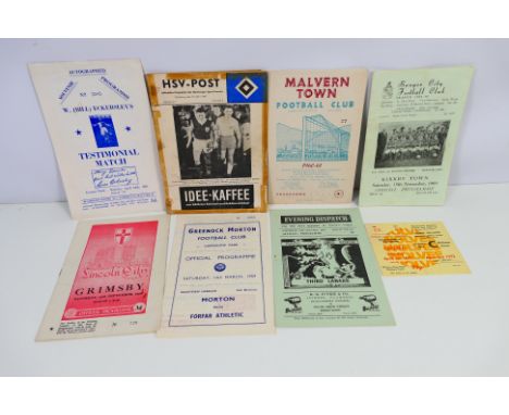 Football Programmes, Odd selection to include Hamburg v Burnley 1961, Lincoln City v Grimsby Town 1956, Eckersley testimonial