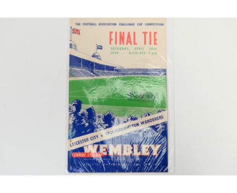 Football Programme, FA Cup Final Leicester City v Wolverhampton Wanderers April 30 th 1949 at Wembley (1) Good