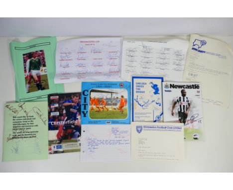 Football Autographs, Twelve signed items to include programmes, letters, autograph sheets etc from the 1970s to modern day, s
