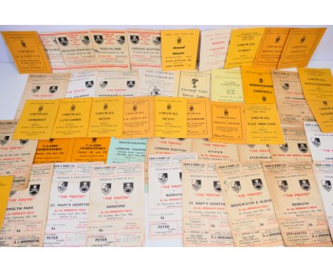 Rugby Union Programmes, A very nice selection of Penzance &amp; Newlyn 1950s and 1960s homes programmes, includes county matc