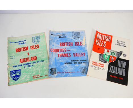 Rugby Union Programmes, British Lions programmes 1971 versus Auckland, Thames Valley and 4 th test v New Zealand (3) Fair