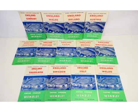 Football Programmes, Good selection of England homes played at Wembley Stadium in the 1950s (13) Good