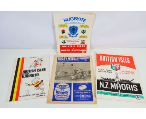 Rugby Union Programmes, British Lions programmes 1971 versus NZ Maoris, North Auckland and Waikato, sold with New Zealand pub