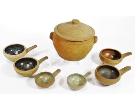 Various Leach Studio pottery dinnerware, comprising of soup tureen, 22cm H and various graduated shaped bowls. (a quantity)