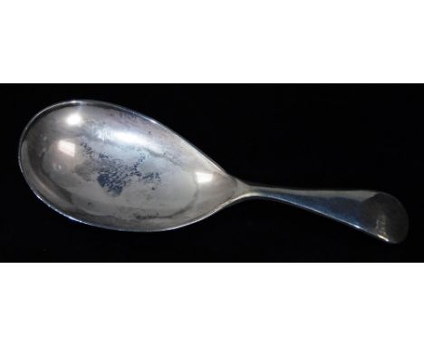 An Edwardian silver caddy spoon, old English pattern with plain oval bowl, Sheffield 1903, ½oz.