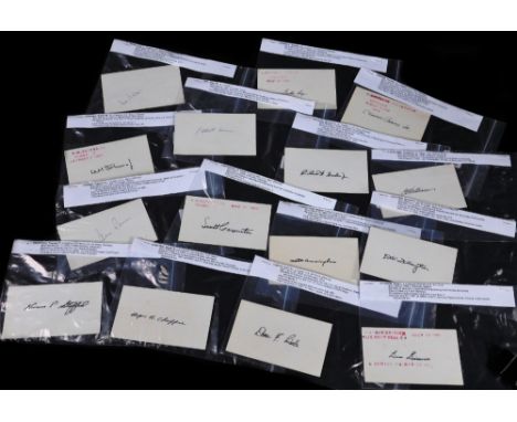 A collection of NASA Space Race &amp; Moon Landing related autographs. Inc. Alan L Bean, Elliott M See, Eugene A Cernan, etc.