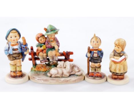 Various Goebel Hummel figures, figure groups, etc. Home From Market, 4cm H, One Cup of Sugar, etc. (4)