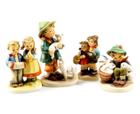 Various Goebel Hummel figures, Playmates, 10cm H, etc. printed marks beneath.  (4)