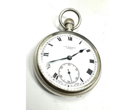 Antique j.w Benson open face silver pocket watch not ticking