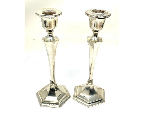 pair of vintage silver candlesticks measure approx height approx 19cm weight 325g total weight