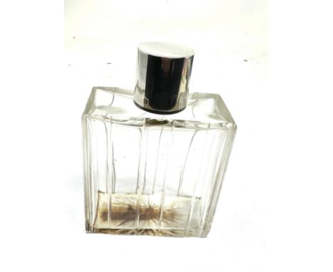 Vintage French silver top perfume bottle measures approx height 13cm by 9cm wide french 950 silver hallmark