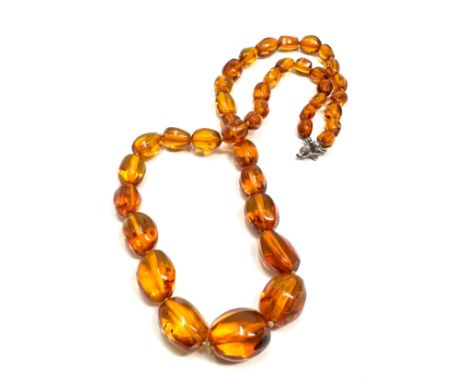 Vintage amber bead necklace weight 28g
