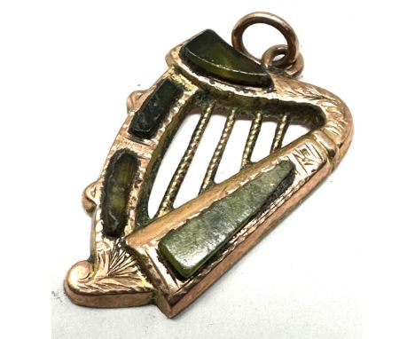 Vintage 9ct gold Irish harp pendant weight 1.3g